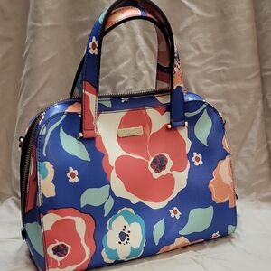 Kate Spade Blue and Pink Floral Satchel